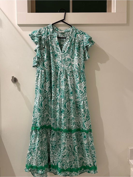 Umgee Dresses & Skirts - Umgee Green Paisley Tiered Maxi Dress